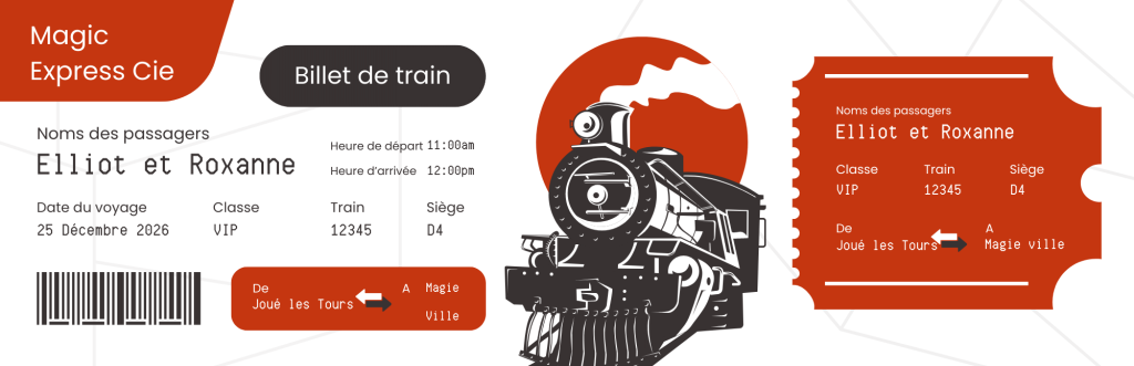 Billet de train pour le magic express