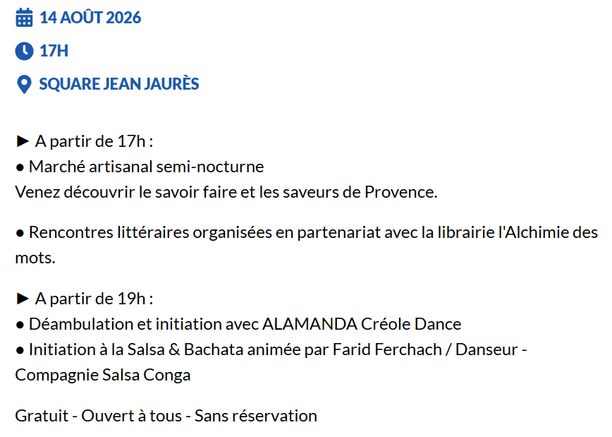Détails de la manifestation